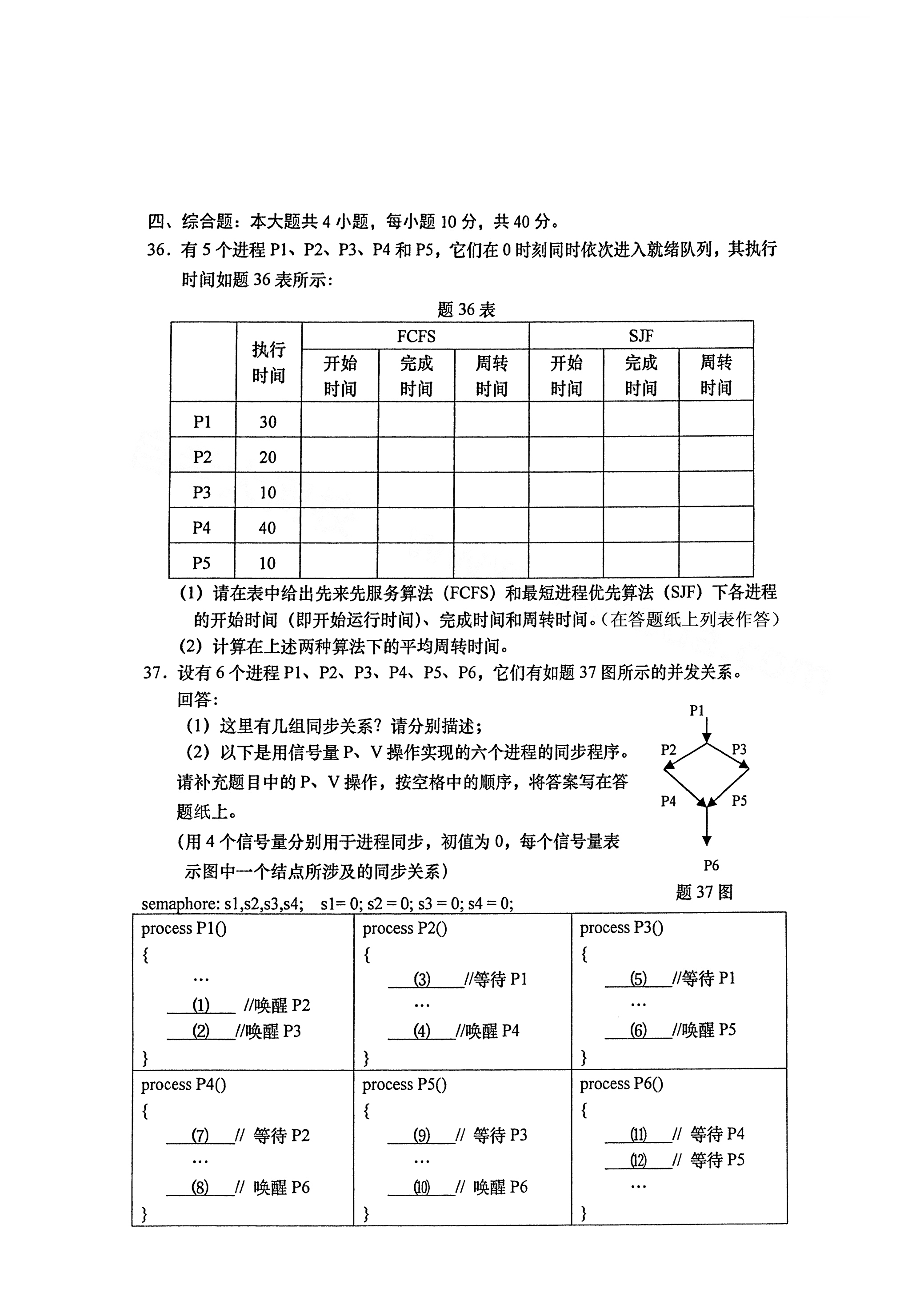 全国2021年4月海南自考02326操作系统真题试卷